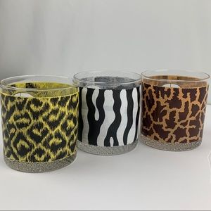 Animal print jungle safari whisky glass set
